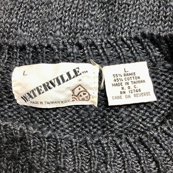 Funky 90s Black Sweater - Size Women's Large (L) - Picture 8 of 8